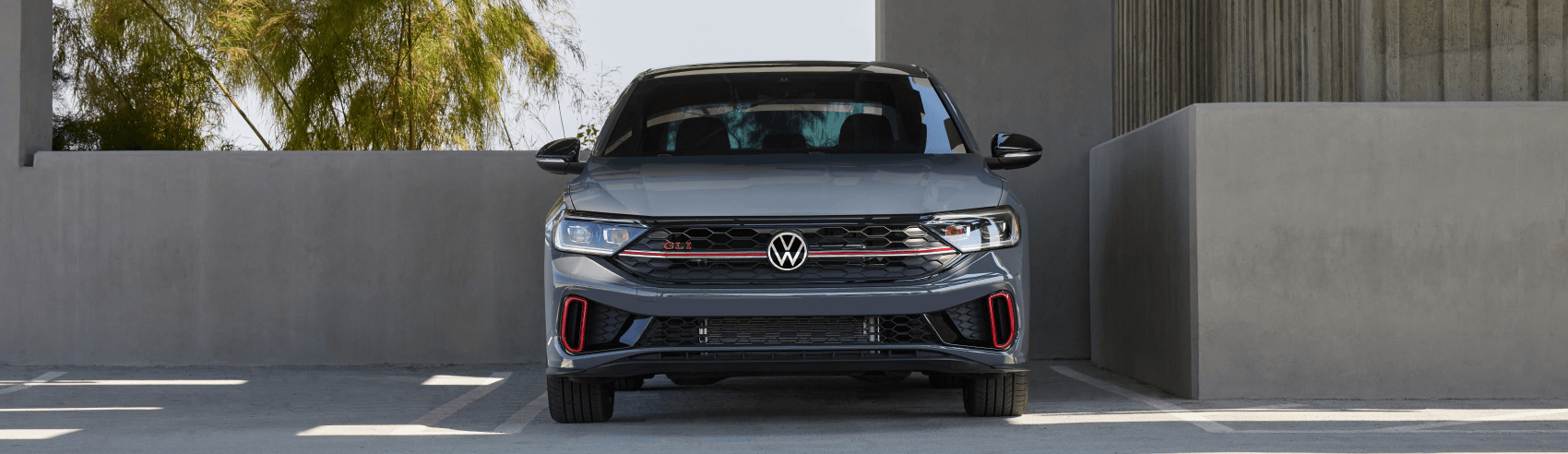 Front view of a parked Volkswagen Jetta