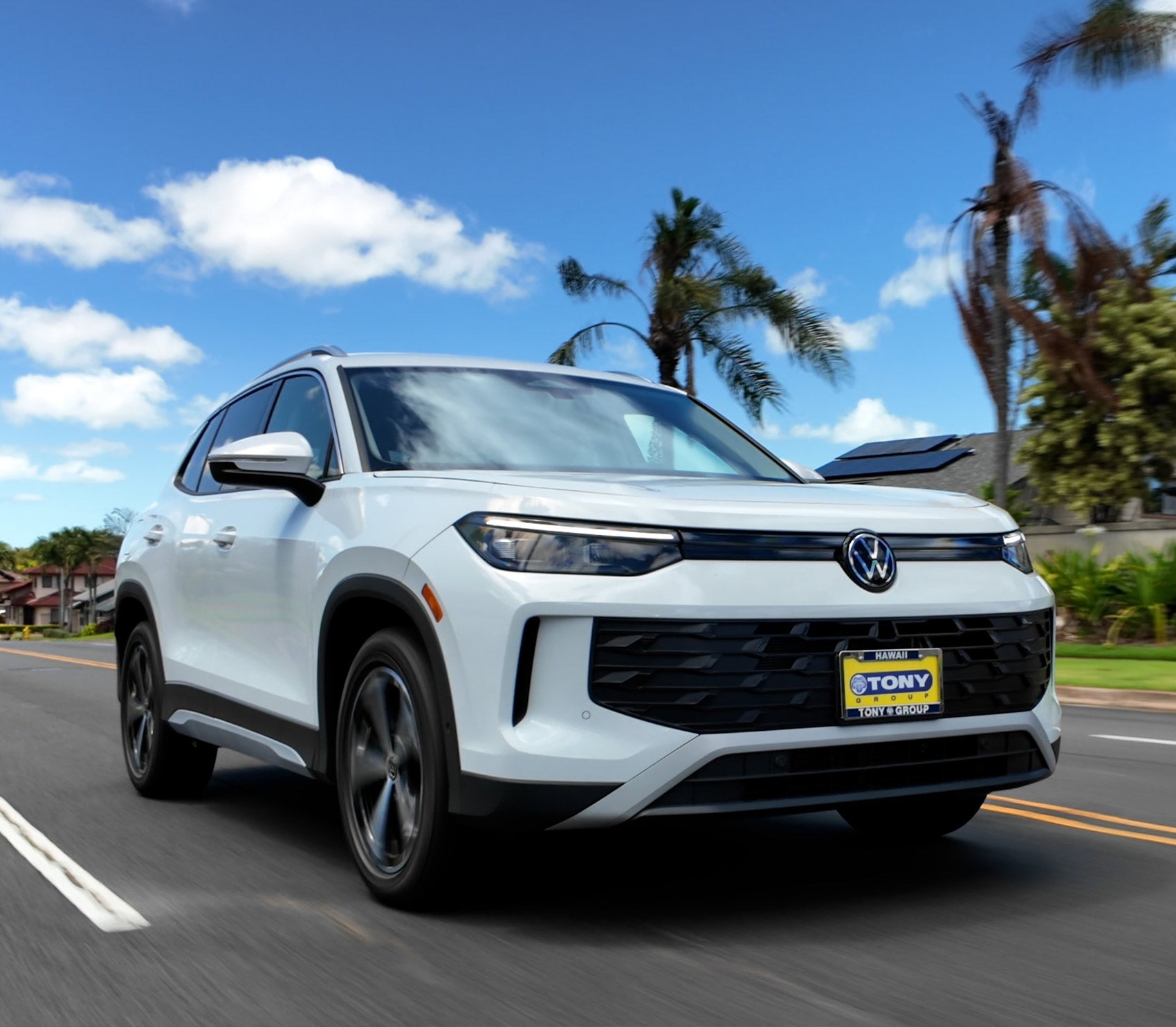 Volkswagen Atlas Cross Sport top down view parked on street